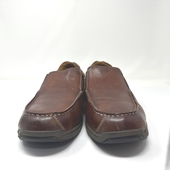 Florsheim Brown Leather Slip On Loafers Size 14 Wide Comfortech Casual Shoes - Picture 1 of 6